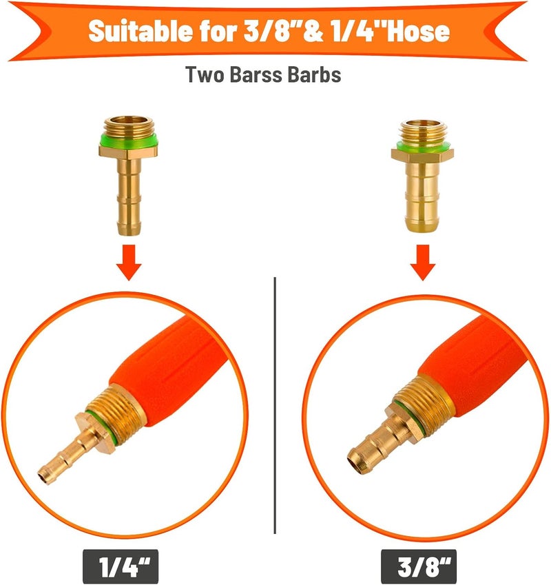 JINIOHEE 2 Pack 29 Inch Spray Wand, Brass Barb Match 1/4" & 3/8" Sprayer Wand Hoses, Adjustable Nozzle Stainless Steel Sprayer Wand with Shut off Valve for Weed Garden Car Wash - Image 4